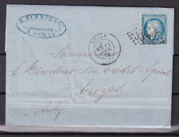 D 809 / CERES N° 60 SUR LETTRE - 1871-1875 Ceres