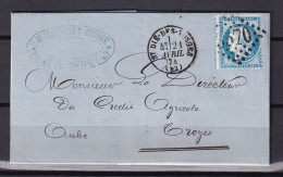 D 809 / CERES N° 60 SUR LETTRE - 1871-1875 Cérès