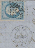 CàD "ALGER BAT A VAP" Sur Lettre PARTIE D'ALGER, OBLTEREE à MARSEILLE!! N°22 TBE - 1862 Napoléon III.