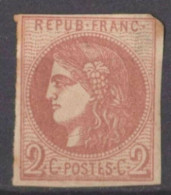 TRES BELLE NUANCE ROUGE BRUN, Famille Des ROUGES BRIQUES N°40B Neuf* BE - 1870 Uitgave Van Bordeaux