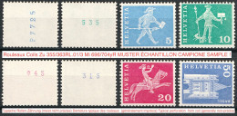 Schweiz Suisse 1964: Rollenmarken Rouleaux Coils Zu 355/363RL.01/3 Mi 696/704yR Yv 643/65 ** MNH (Zu CHF 23.00) - Francobolli In Bobina