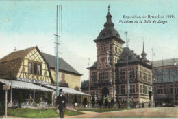 EXPOSITION De BRUXELLES 1910 : Le Pavillon De La Ville De Liège. Carte Impeccable. - Exposiciones Universales