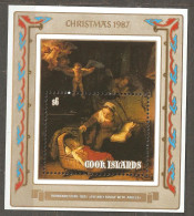 Cook Islands: Mint Block, Christmas - Painting By Rembrandt, 1987, Mi#Bl-184, MNH. - Cookeilanden