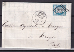 D 809 / CERES N° 60 SUR LETTRE - 1871-1875 Ceres