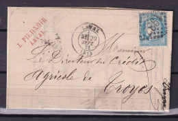 D 809 / CERES N° 60 SUR LETTRE - 1871-1875 Cérès