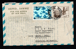 SOMALIA, 1975, INTERO POSTALE A 3 CEI, MOGADISCIO X GENOVA PEGLI, AEROGRAMMA - Somalie (1960-...)