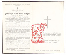 DP Jannetje Van Der Burght ° Yerseke Reimerswaal NL 1882 † Sint-Gillis-Waas BE 1952 X Theofiel Van De Vijvere - Devotieprenten