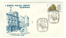 Enveloppe 1er Jour ESPAGNE ESPANA EUROPA Oblitération VALENVIA 07-09 Giner 1986 - FDC