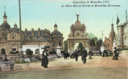 EXPOSITION De BRUXELLES 1910 : Le Chien Vert Et Entrée De Bruxelles Kermesse. Carte Impeccable. - Mostre Universali