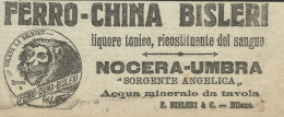 Ferro China Bisleri - Liquore Tonico - Pubblicità 1910 - Advertising - Werbung