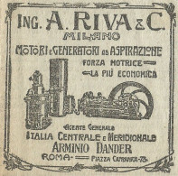 Generatori Arminio DANDER - Pubblicità 1910 - Publicitè - Pubblicitari