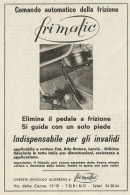 FRIMATIC Elimina Il Pedale A Frizione - Pubblicità 1967 - Publicitè - Pubblicitari