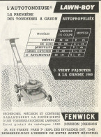 LAWN BOY La Première Des Toundeuses A Gazon - Pubblicità 1961 - Publicitè - Werbung