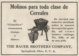 Molinos Para Cereales - The Bauer Brothers Company - Pubblicità 1913 - Pubblicitari