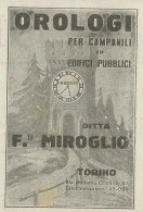 MIROGLIO Orologi - Pubblicità 1927 - Advertising - Werbung