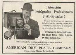 Fotografia Professionale American Dry Plate Company - Pubblicità 1913 - Pubblicitari