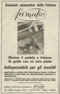 FRIMATIC Comando Automatico Della Frizione - Pubblicità 1966 - Advertising - Pubblicitari