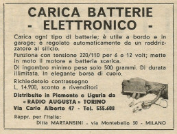 Carica Batterie Elettronico - Pubblicità 1966 - Advertising - Werbung