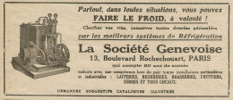 Sistemi Di Refrigerazione GENEVOISE - Pubblicità 1929 - Advertising - Pubblicitari