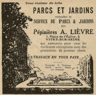 Parchi E Giardini A. Lièvre - Pubblicità 1922 - Advertising - Pubblicitari