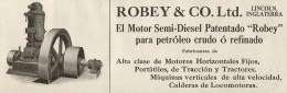 Motori Diesel ROBEY & CO. Ltd - Pubblicità 1913 - Advertising - Publicidad