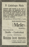 Grandi Magazzini Italiani MELE - Napoli - Stoffe - Pubblicità 1910 - Adv. - Publicidad