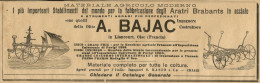 Aratri Brabants - Ditta A. BAJAC - Oise - Pubblicità 1912 - Advertising - Advertising