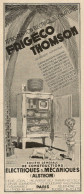 Thomson - Frigo Elettrico - Rèfrigèration Electrique - Pubblicità 1929 - Advertising