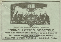 Lattolo ICA - Farina Lattea Vegetale - Pubblicità 1934 - Advertising - Advertising