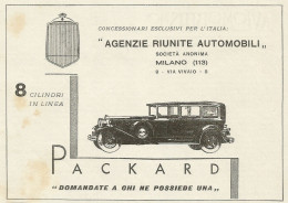 Packard - Agenzie Riunite Automobili - Pubblicità 1930 - Advertising - Advertising