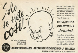 Brillantina Alla Colesterina DONABEL - Pubblicità 1949 - Advertising - Advertising