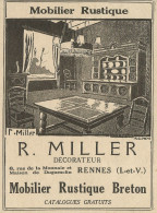 Mobilier Rustique R. Miller - Rennes - Pubblicità 1929 - Advertising - Publicités