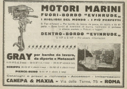 Motori Marini EVINRUDE - Canepa & Maxia - Pubblicità 1925 - Advertising - Publicités