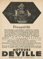 Moteurs DEVILLE - Charleville - Pubblicità 1929 - Advertising - Publicités