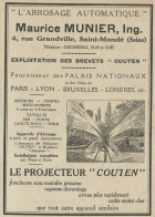Irrigazione Automatica Maurice Munier - Pubblicità 1929 - Advertising - Advertising