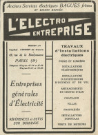 Enterprises Gènèrales D'èlectricitè - Pubblicità 1922 - Advertising - Advertising