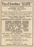 Parc D'Aviculture LE GITE - St. Pierre - Pubblicità 1929 - Advertising - Publicités