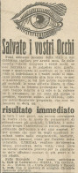 IRIDAL - Salvate I Vostri Occhi - Pubblicità 1925 - Advertising - Publicités