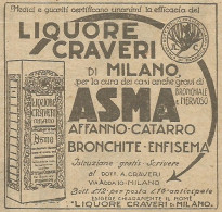 Liquore Craveri Per La Cura Dell'Asma - Pubblicità 1924 - Advertising - Publicités