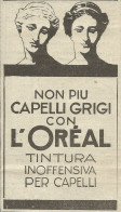 L'Oreal Tintura Inoffensiva Per Capelli - Pubblicità 1924 - Advertising - Reclame