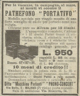 Pathefono Portativo Phono Concert - Pubblicità 1924 - Advertising - Reclame