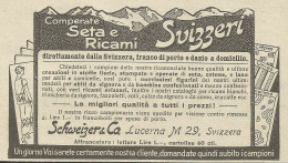 Comperate Seta E Ricami Svizzeri - Pubblicità 1924 - Advertising - Reclame
