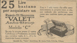 Rasoio Di Sicurezza VALET - Pubblicità 1924 - Advertising - Publicités