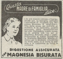 Magnesia Bisurata - Pubblicità 1947 - Advertising - Reclame