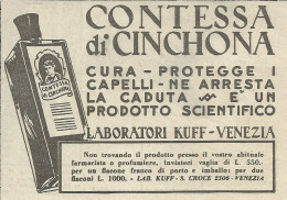 Contessa Di Chincona Cura I Capelli - Pubblicità 1947 - Advertising - Reclame