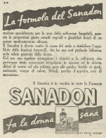 SANADOL Fa La Donna Sana - Pubblicità 1949 - Advertising - Advertising