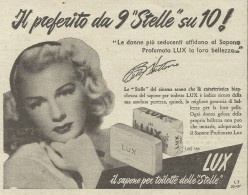 Lux Il Sapone Per Toilette Delle Stelle - Pubblicità 1949 - Advertising - Publicités