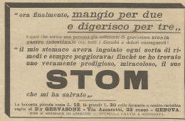 Boccetta STOM - Pubblicità 1926 - Advertising - Reclame
