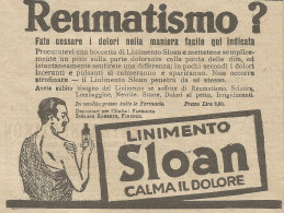 Linimento SLOAN Contro Lussazioni - Pubblicità 1926 - Advertising - Reclame