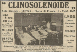 Clinosolenoide Istituto Di Cura Genova - Pubblicità 1924 - Advertising - Publicités